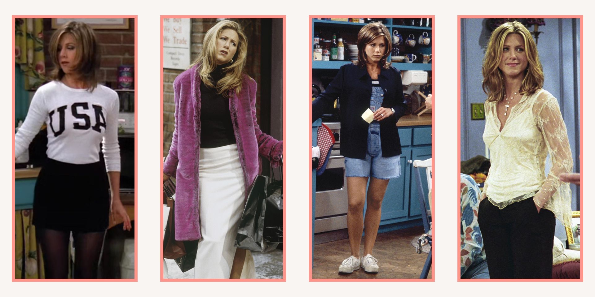 rachel green black skirt outfit