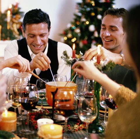 Idéias de festa de Natal festa de fondue festiva