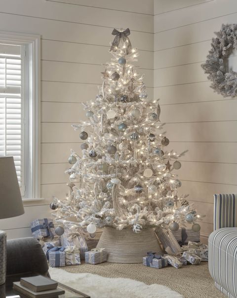 frosted fir pre lit christmas tree french blue