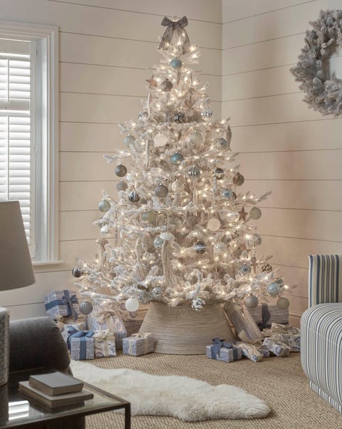 frosted fir pre lit christmas tree french blue