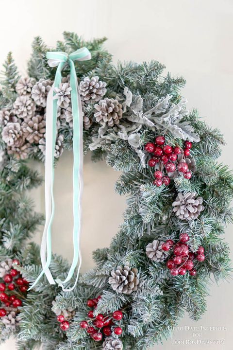 frosted pine cone wreath christmas wreaths