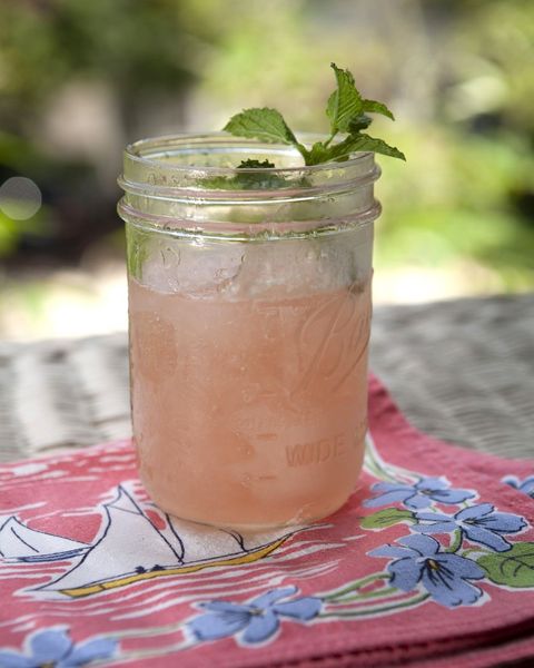 watermelon frose in a mason jar with fresh mint