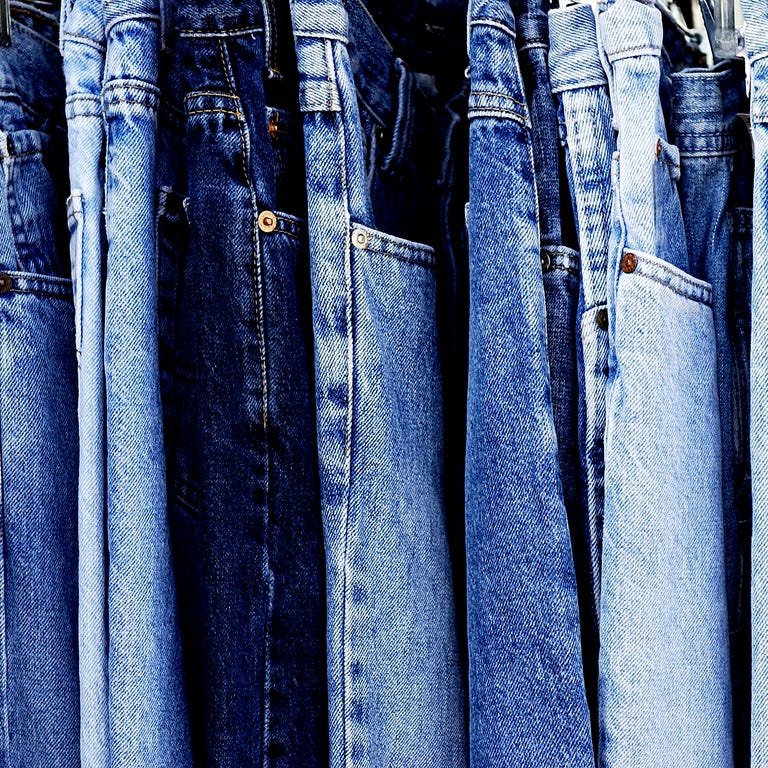macchie di jeans blu full frame