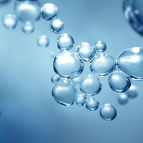 full frame macroscopic bubbles beneath water