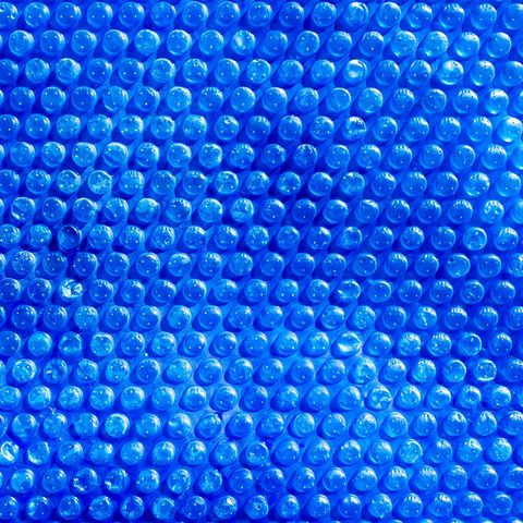 Full Frame Shot Of Blue Bubble Wrap
