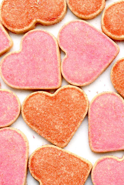 full frame shot of heart shape cookies