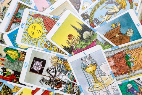 full frame shot of tarot cards