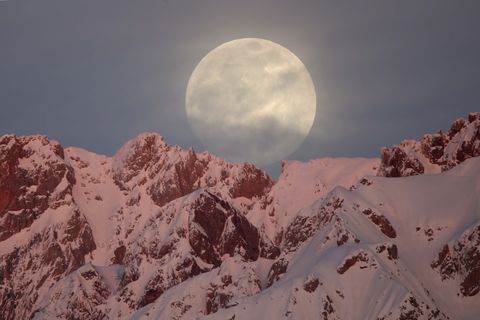 Full moon rises over Turkey's Hakkari