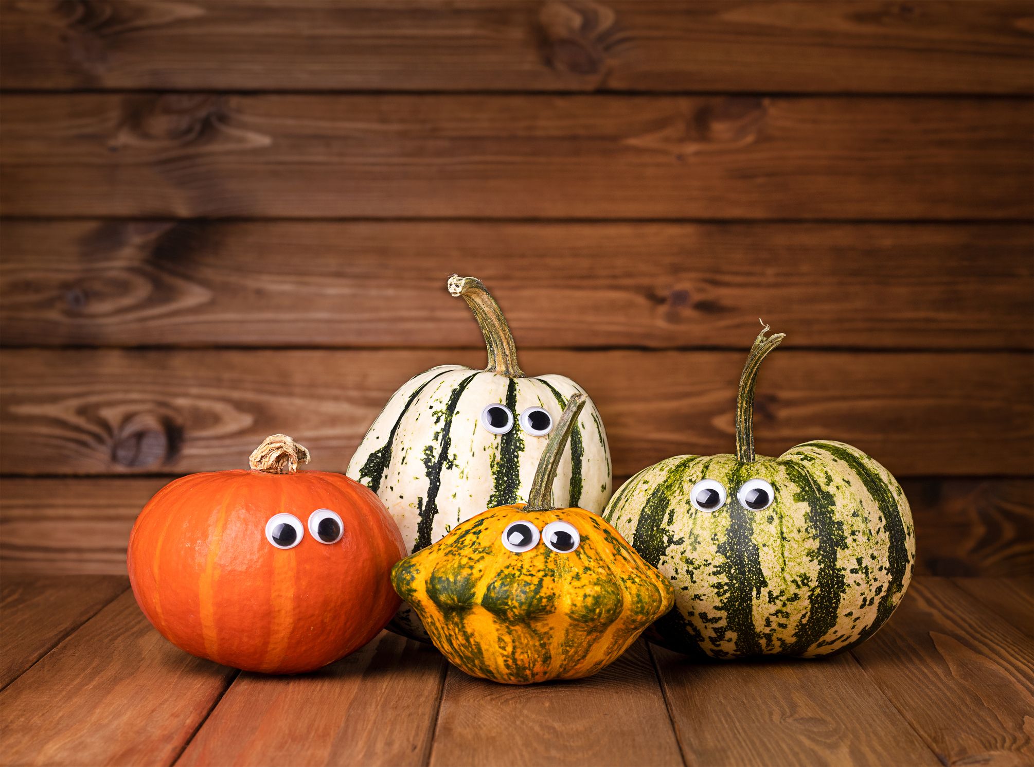 decorative pumpkins with lights