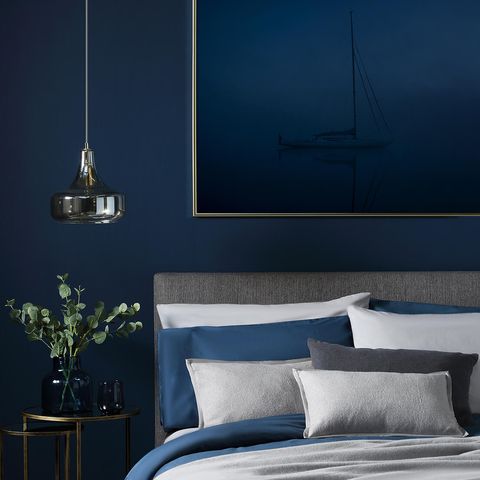 Furniture Choice Hexham Bed with walls similar to Pantone's Colour of the Year 2020, Classic Blue