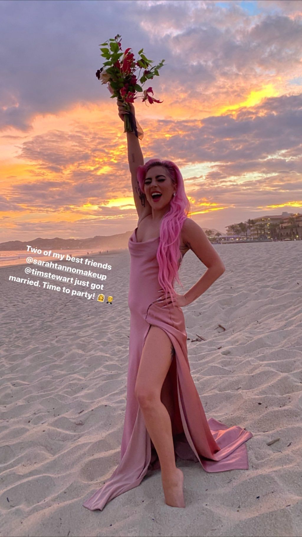 lady gaga pink dress