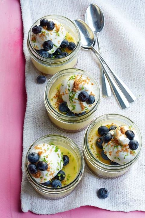 memorial day desserts   key lime and blueberry pies in jars