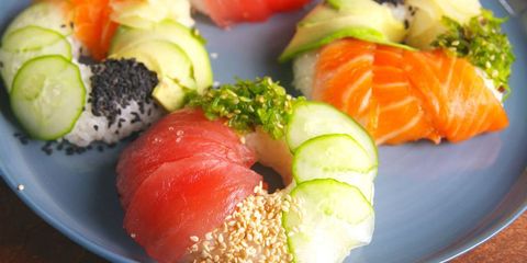 Dish, Food, Cuisine, Smoked salmon, Garnish, Ingredient, Sashimi, Broccoli, Cruciferous vegetables, Comfort food, 