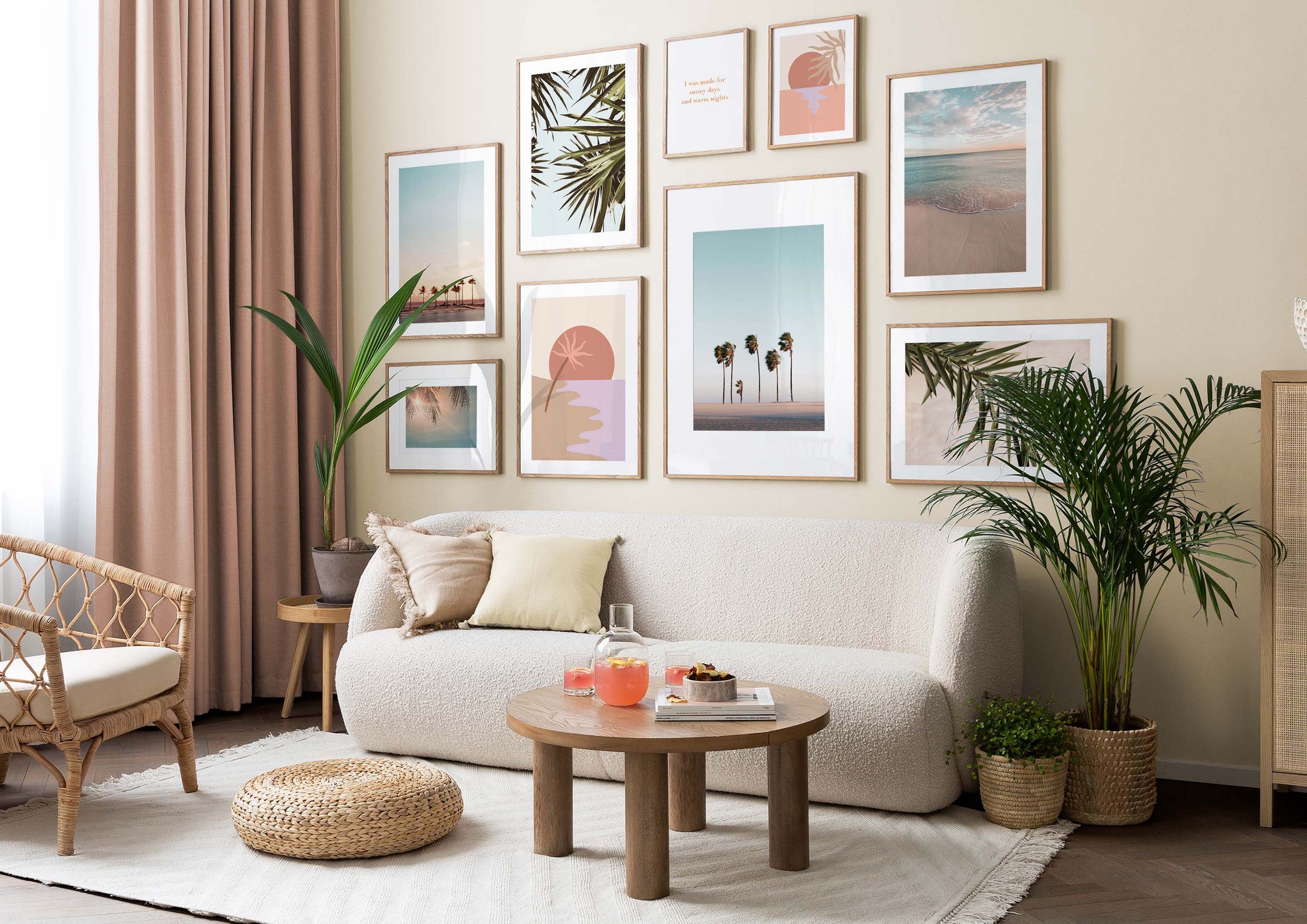 living room gallery wall bohemian