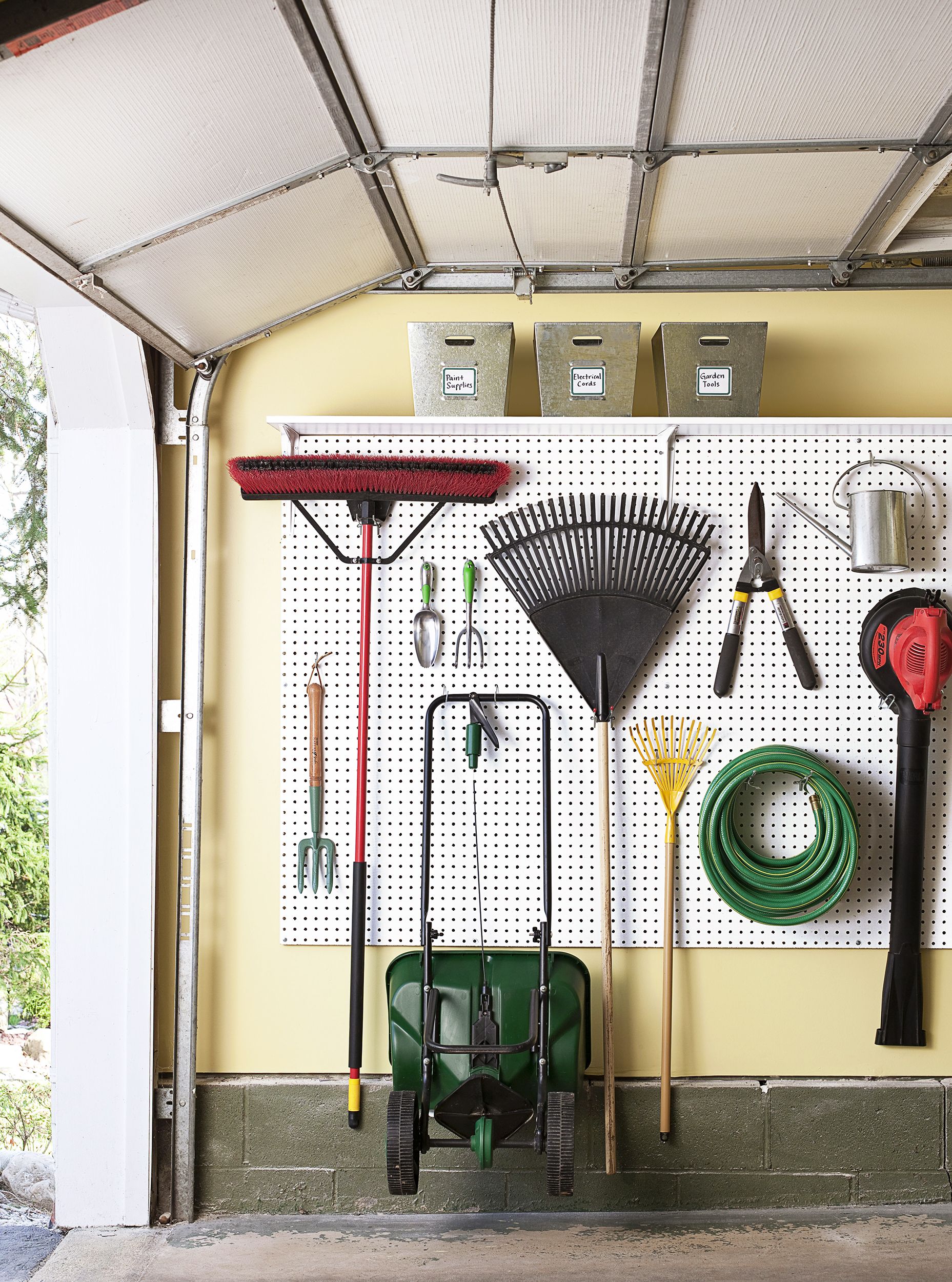 Wall Mounted Storage Bin & Board Set For Garage DIY Tools Rack Organizer 