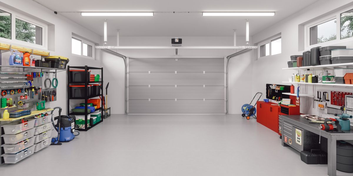 Garage Organization Ideas, Heavy Duty Steel Garage Wall Rack With Shelf Brackets And Doors
