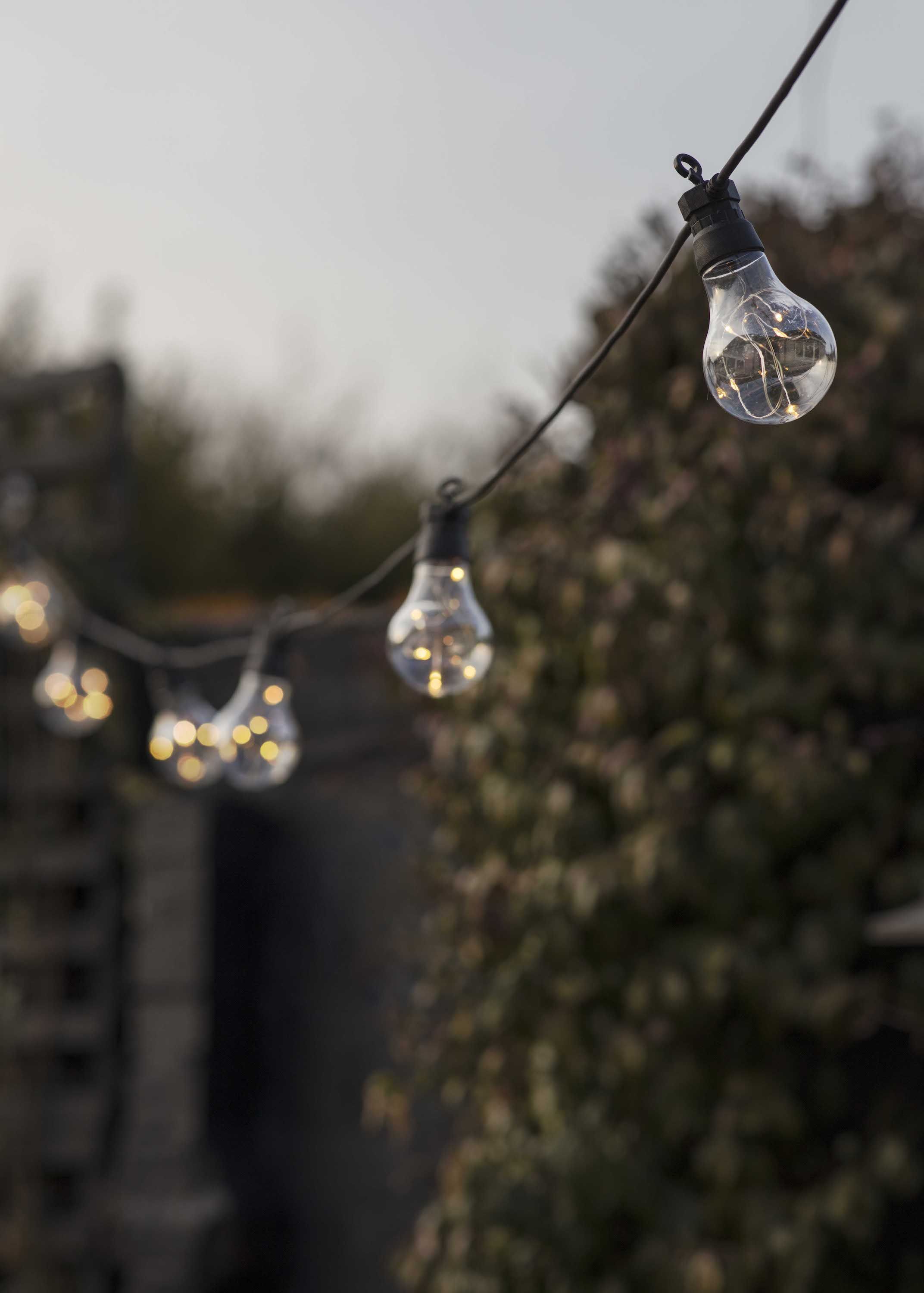 10 LED Solar Powered Outdoor Retro Bulb String Festoon Light Garden Summer Lamp 
