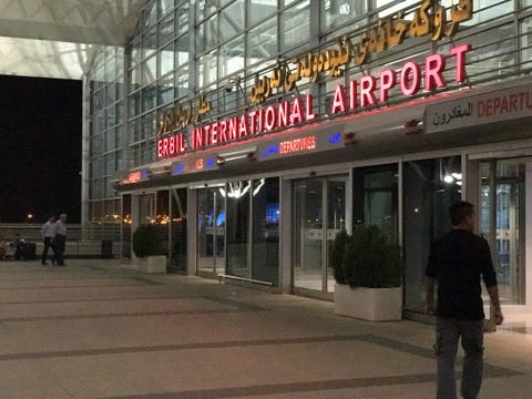 arriving at the erbil international airport in iraq