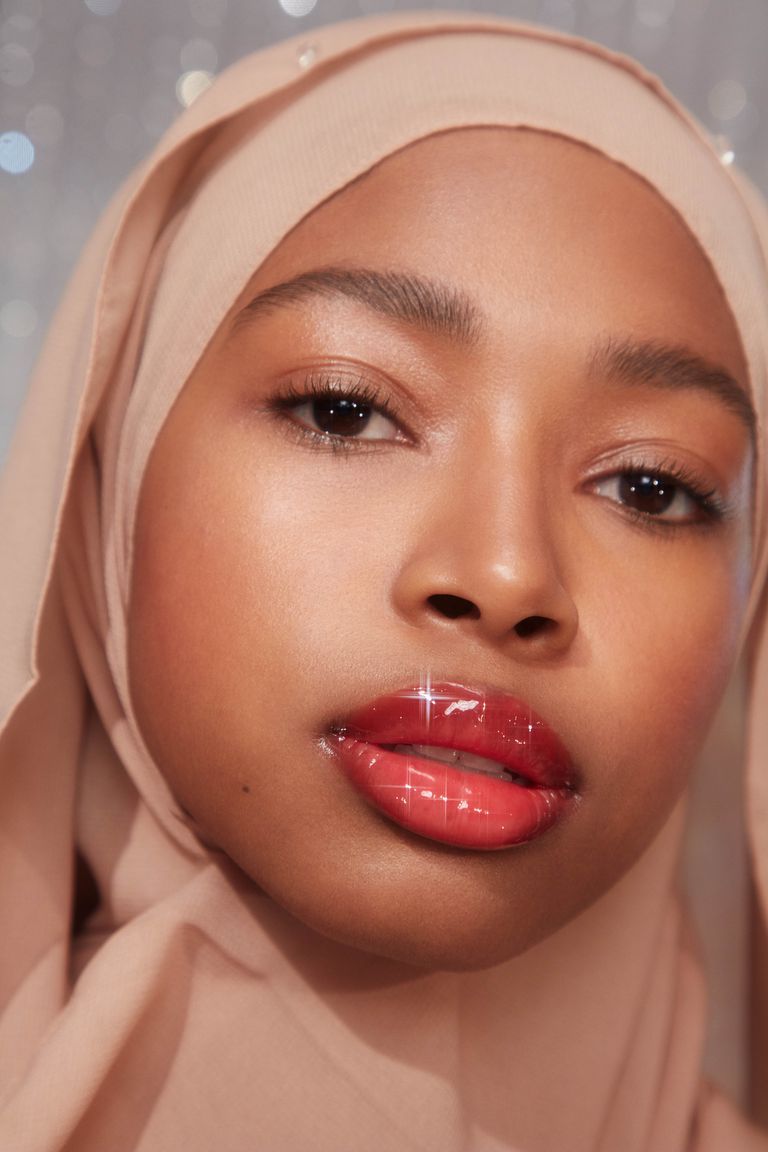 glossier lip gloss clear shine red rouge