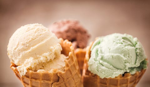 Vanilla, Chocolate and Pistachio Ice Cream