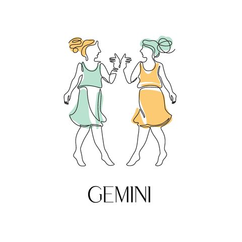 gemini zodiac constellation one line vector illustration in the style of minimalism