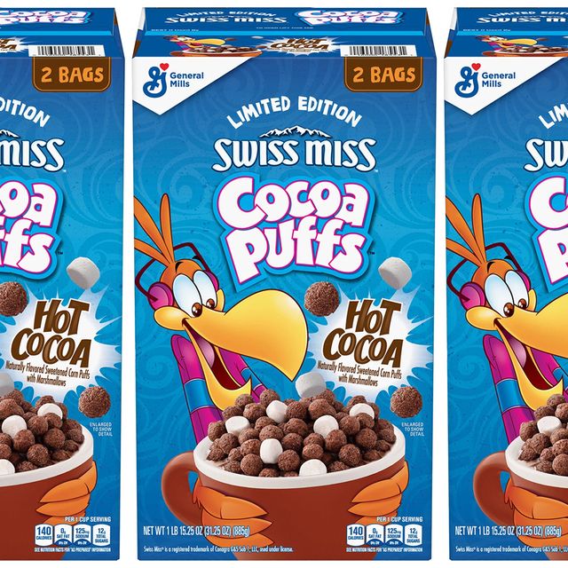 general mills cocoa puffs swiss miss hot cocoa cereal