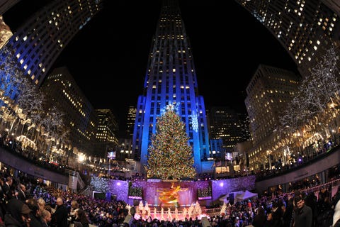Natal de 2008 na cerimônia de iluminação da árvore do Rockefeller Center