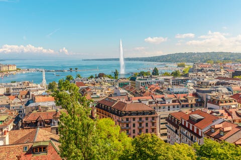 Geneva aerial view Switzerland geneva aerial view switzerland