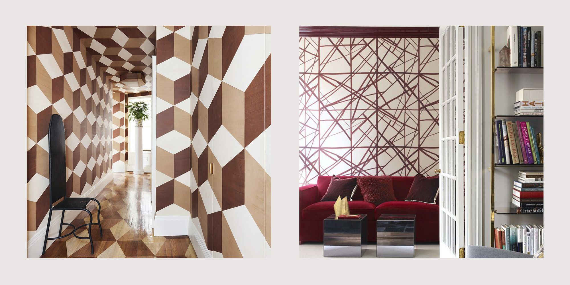 10 Geometric Wall Ideas Best Geometric Paint Wallpaper Designs