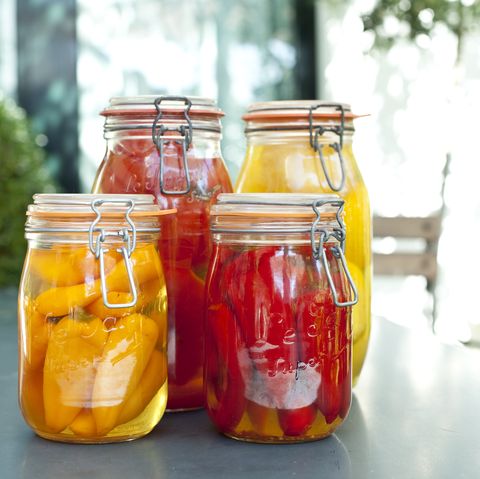 germany, duesseldorf, pickles and vegetables in glass jar