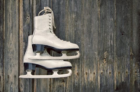 Wood, Hardwood, Ice skate, Grey, Still life photography, Metal, Wood stain, Boot, Silver, Outdoor shoe, 