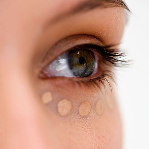 Try concealer under your eyes to hide dark circles. Try concealer under your eyes to hide dark circles.