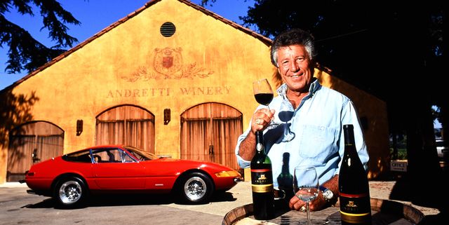 napa valley , ca   september 7  mario andretti , mario gabriele andretti is an italian born american former racing driver, one of the most successful americans in the history he also founded the andretti winery where he enjoys a glass of wine at his ranch house and vineyard september 7, 1999 at andretti winery, napa valley, california photo paul harrisgetty images