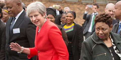Theresa May South Africa dance