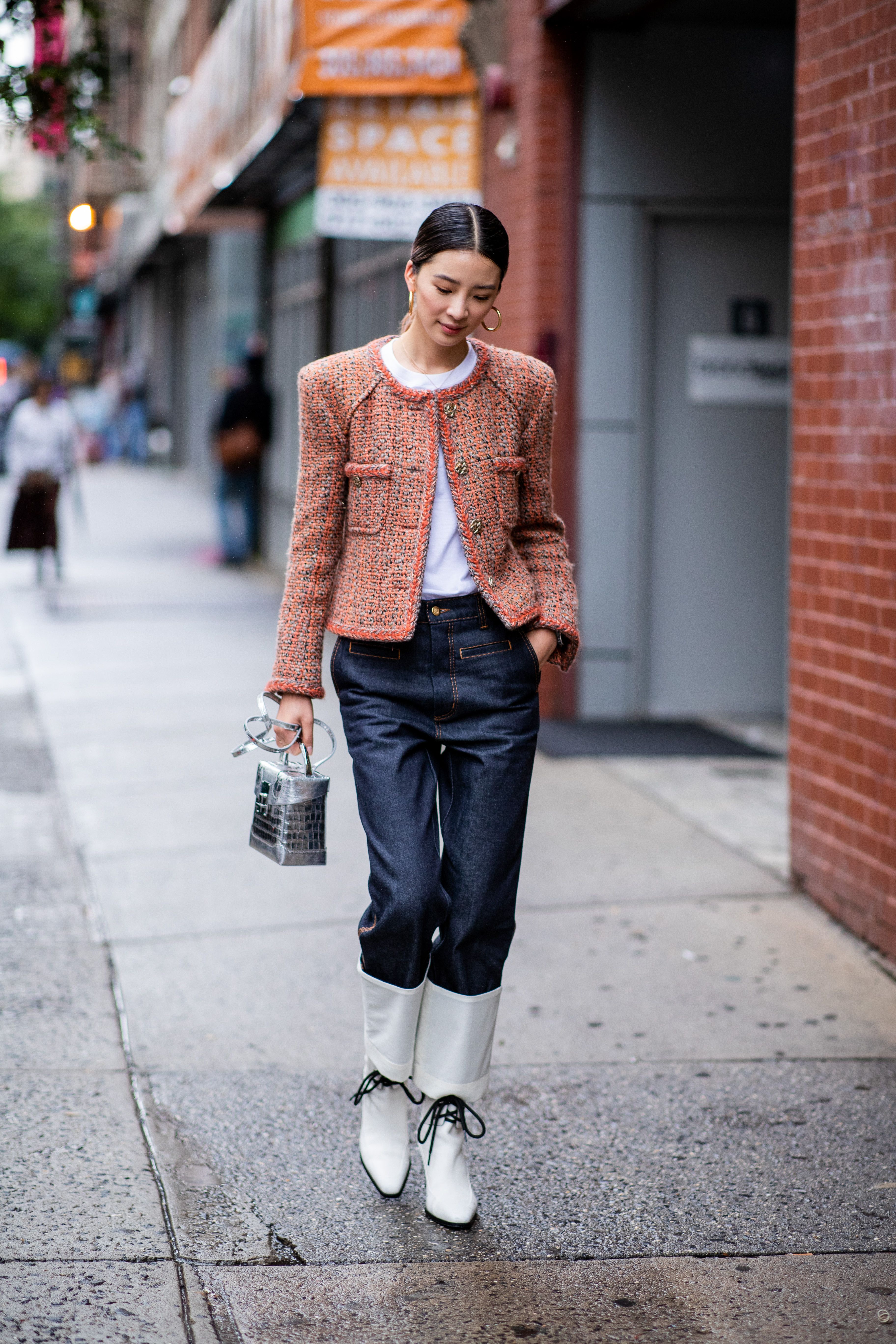 cuffed jeans outfit