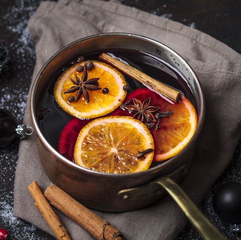 Pot of mulled wine