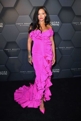 Rihanna Is a Hot Pink Barbie at the Fenty Beauty Anniversary Party