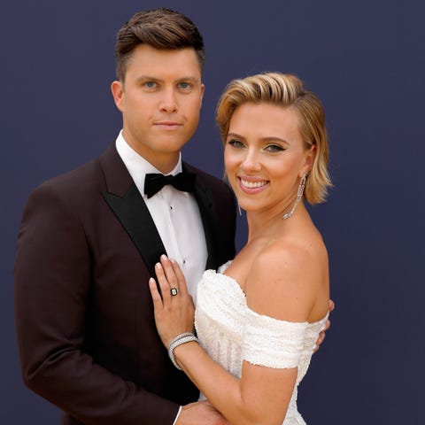 Colin Jost and Scarlett Johansson