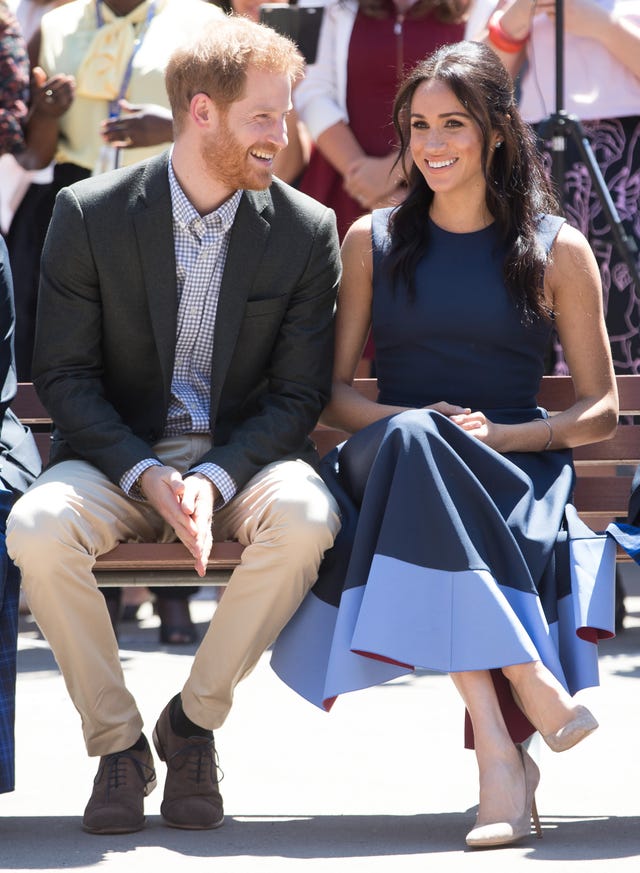 sydney, australia october 19 no uk sales for 28 days prince harry, duke of sussex and meghan, duchess of sussex visit macarthur girls high school on october 19, 2018 in sydney, australia the duke and duchess of sussex are on their official 16 day autumn tour visiting cities in australia, fiji, tonga and new zealand photo by poolsamir husseinwireimage