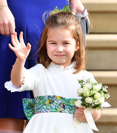 windsor, united kingdom   october 12 embargoed for publication in uk newspapers until 24 hours after create date and time princess charlotte of cambridge attends the wedding of princess eugenie of york and jack brooksbank at st georges chapel on october 12, 2018 in windsor, england photo by poolmax mumbygetty images