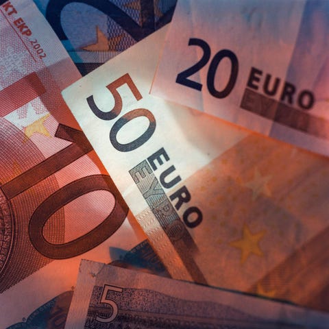 Close-Up of Euro Notes