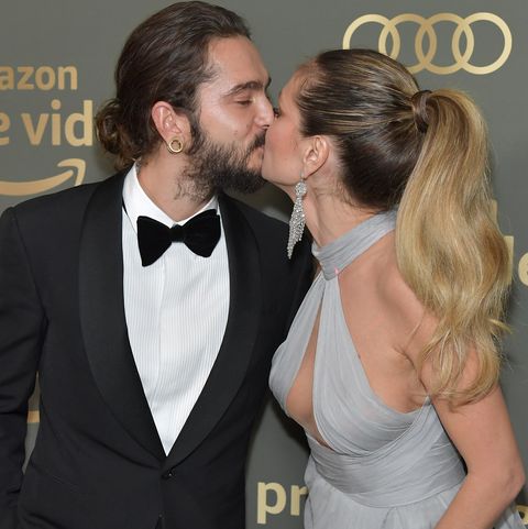 beverly hills, ca   january 06  tom kaulitz l and heidi klum attend the amazon prime videos golden globe awards after party at the beverly hilton hotel on january 6, 2019 in beverly hills, california  photo by neilson barnardgetty images