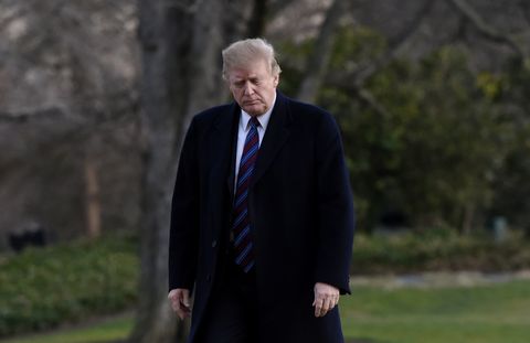 Washington, DC February 08 US President Donald Trump returns to the White House after his annual physical at the walter reed national military medical center on February 8, 2019 in Washington, photo by Olivier douliery poolgetty images