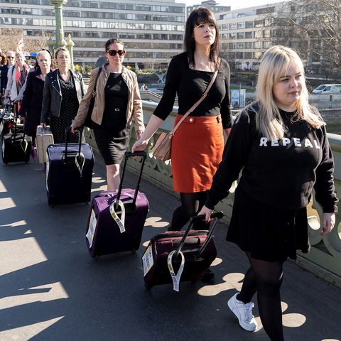 These women used suitcases to make an important protest against abortion laws