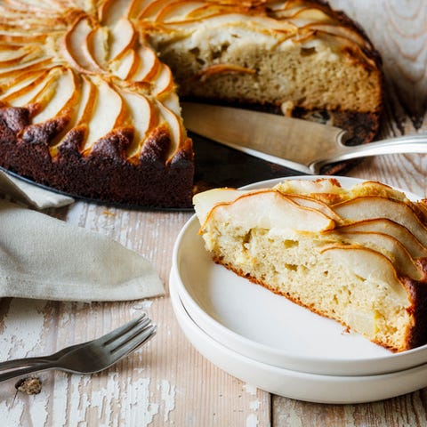 Home-baked glutenfree pear pie made of buckwheat flour 1