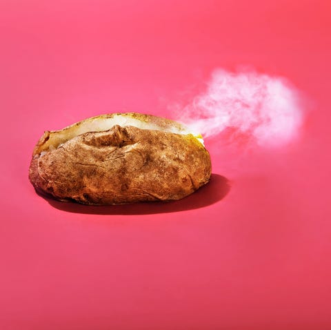 Steaming baked potato