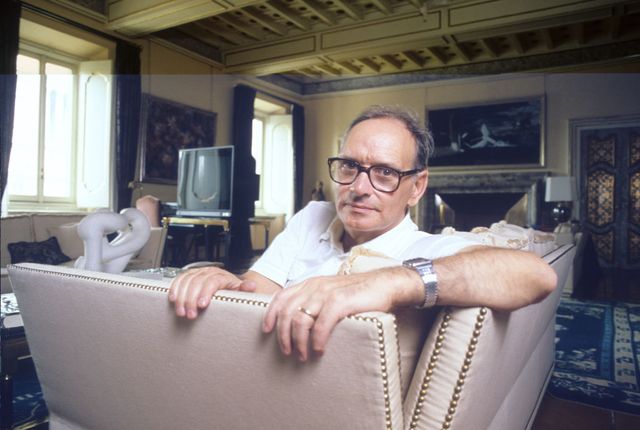 italian music composer ennio morricone in his house, rome, italy, 1987 photo by luciano vitigetty images