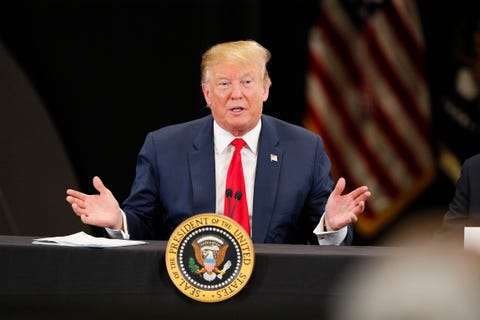 President Trump Attends Roundtable Discussion On Economy And Tax Reform At Trucking Equipment Company In Minnesota