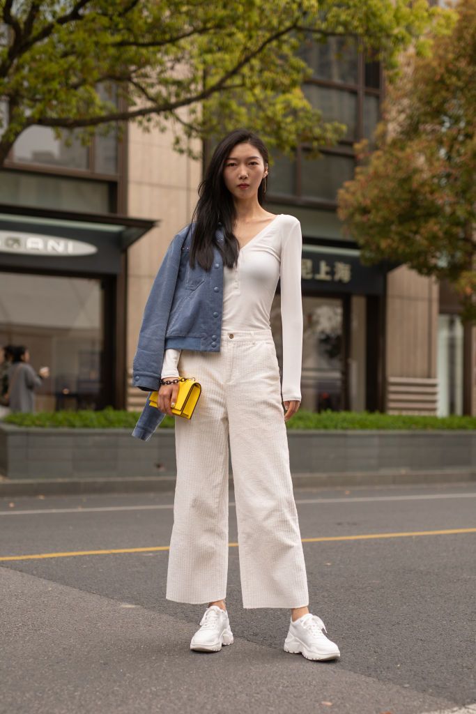 white and yellow outfit for ladies