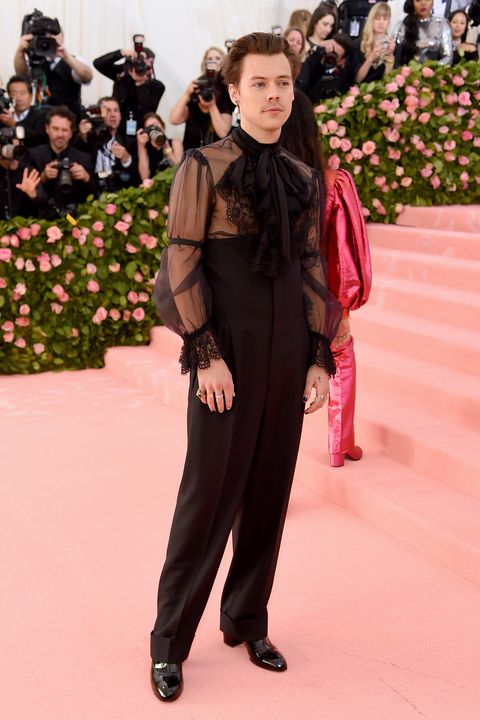 new york, new york may 06 harry styles attends the 2019 met gala celebrating camp notes on fashion at the metropolitan museum of art on may 06, 2019 in new york city photo by jamie mccarthygetty images